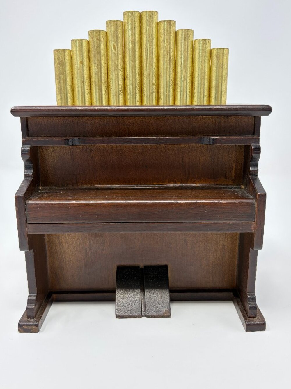 Vintage Minatare Simson Piano w/ Pipes Organ Music Box WORKS! Like George Good